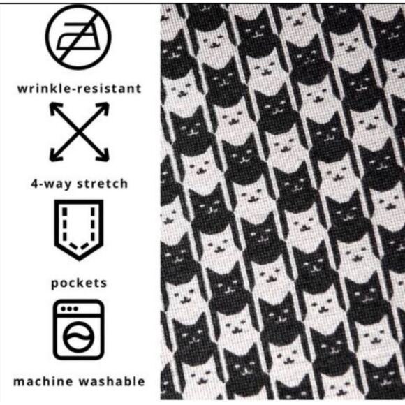 Betabrand Straight-Leg Chino Dress Pant Yoga Pants Catstooth Size Small Petite - Picture 13 of 13